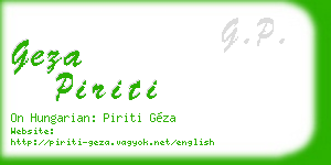 geza piriti business card