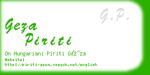 geza piriti business card